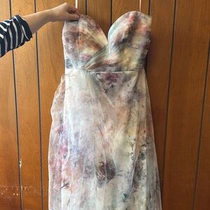 Strapless Multicolor Evening Gown